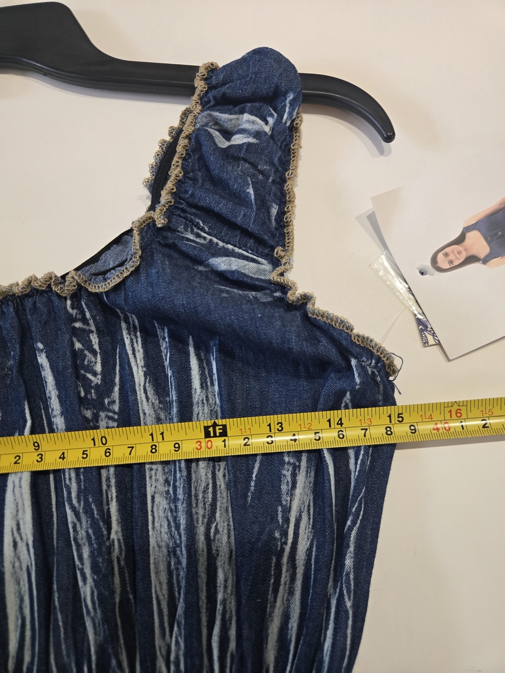 Smocked Navy Blue Tiered Maxi Dress with Button Front - Picture 7 of 10